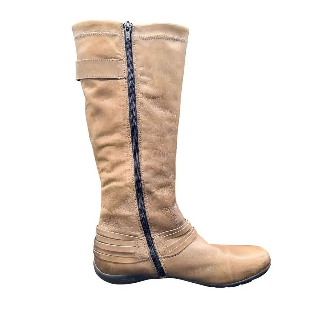 Remonte Dorndorf Leather Knee High Boots Brown Size 43 US 11.5 Zip